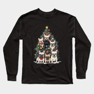 Cute French Bulldog Christmas tree, french bulldog lovers gifts and Merry Christmas Long Sleeve T-Shirt